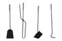 DKD Home Decor Chimenea Alpino Set de 4 Piezas Negro Acero Inox 11 x 51 x 2 cm