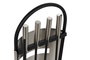 DKD Home Decor Chimenea Moderno 1 x 51 x 8 cm Set de 4 Plateado Negro Acero Desmontable