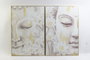 DKD Home Decor Set de 2 Cuadros de Buda en Cristal y Aluminio (80x120 cm) beige, amarillo y blanco