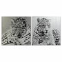 DKD Home Decor Set de 2 Cuadros de Cristal Leopardo 100x100 cm