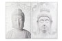 DKD Home Decor Cuadro Oriental Blanco Plateado Buda Lienzo PS 82.5 x 122.5 x 4.5 cm (2 Unidades)