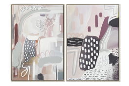 DKD Home Decor Cuadro Abstracto Multicolor Lienzo 63 x 93 x 4.5 cm (Set de 2 Unidades)