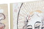 DKD Home Decor Cuadro Colonial Pintado a Mano en Lienzo y Pino, Beige y Blanco, 3.7 x 120 x 60 cm (2 Unidades)