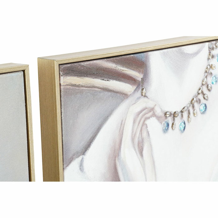 DKD Home Decor Cuadro Lienzo Pino Mujer (Pack de 2)