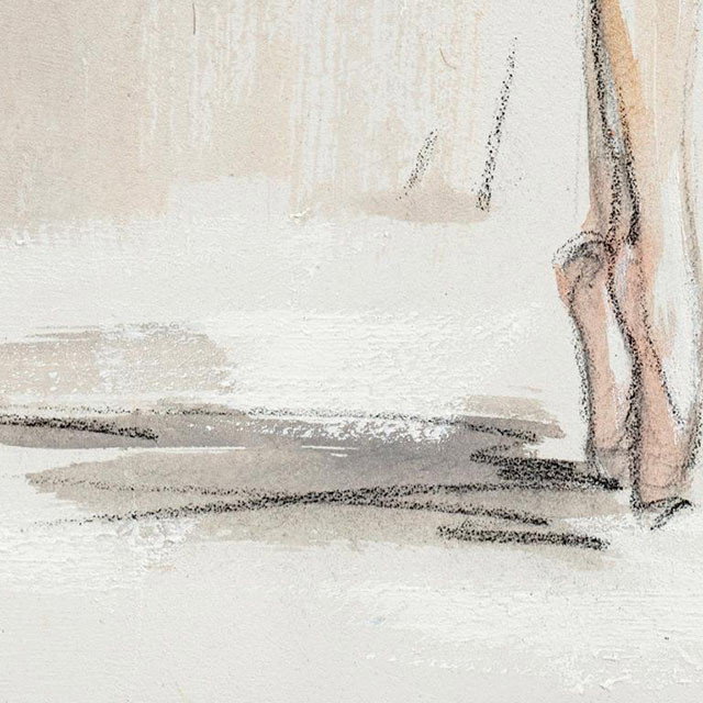 DKD Home Decor Cuadro Romantico Blanco Beige 3.7 x 100 x 80 cm (2 Unidades) Pintado a Mano Lienzo Pino Ballet