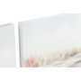 DKD Home Decor Set de 2 Cuadros Lienzo Playa 140x70x3,7 cm Pino