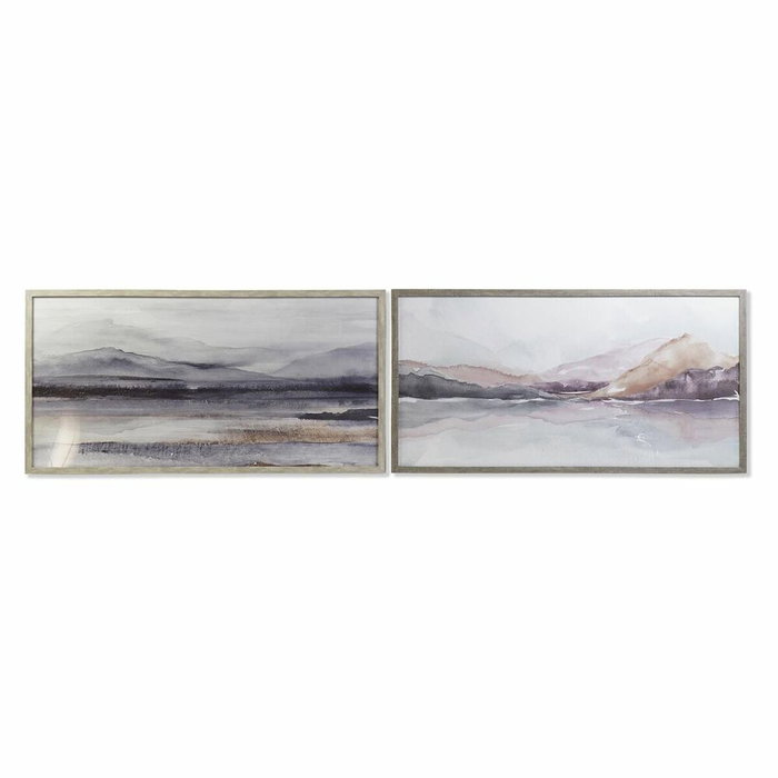 DKD Home Decor Cuadro de Montañas Set de 2 Unidades 124x64x4,5 cm Gris y Blanco DKD Home Decor Cuadro de Montañas Set de 2 Unidades 124x64x4,5 cm Gris y Blanco