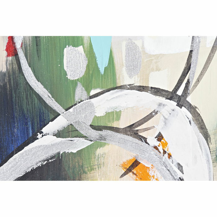 DKD Home Decor Set de 3 Cuadros Lienzo Abstracto Multicolor 60x60 cm