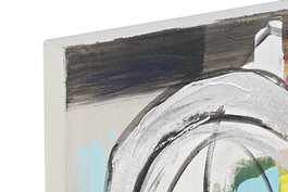 DKD Home Decor Cuadro Moderno Abstracto Multicolor Lienzo Pino Pintado a Mano 60 x 60 x 2.8 cm (3 Unidades)