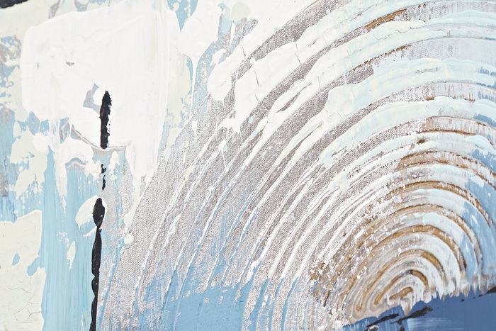 DKD Home Decor Cuadro Abstracto Azul Rojo 120 x 80 x 3.5 cm Pintado a Mano Lienzo y Pino (2 Unidades)