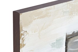 DKD Home Decor Cuadro Beige Gris Lienzo Pino Pintado a Mano Abstracto 3 x 60 x 150 cm (2 Unidades)