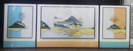 DKD Home Decor Set de 3 Cuadros Montañas 200x70x3 cm