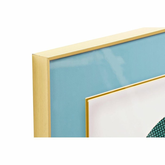 DKD Home Decor Set de 3 Cuadros Modernos Turquesa, Dorado, Blanco y Azul de 240x3x80 cm