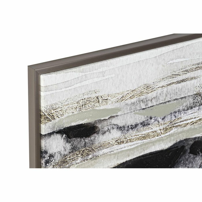 DKD Home Decor Set de 4 Cuadros Lienzo Abstracto Negro y Dorado DKD Home Decor Set de 4 Cuadros Lienzo Abstracto Negro y Dorado