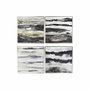 DKD Home Decor Set de 4 Cuadros Lienzo Abstracto Negro y Dorado