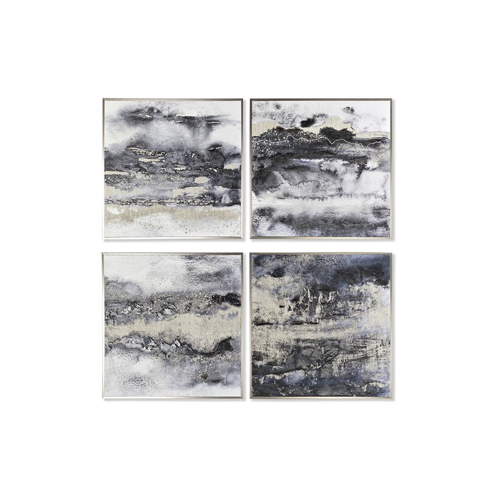 DKD Home Decor Set de 4 Cuadros Abstractos en Lienzo 79x79x2,5 cm
