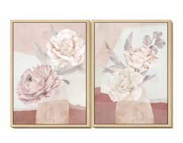 DKD Home Decor Set de 2 Cuadros Lienzo Florero 50x70 cm