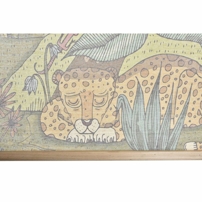 DKD Home Decor Lienzo Abeto Cuerda 100x2x75 Animales Surtido de 2