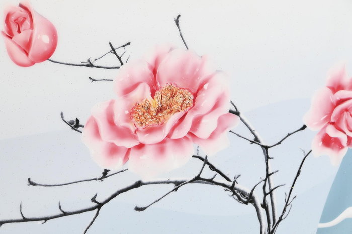 DKD Home Decor Cuadro Oriental Azul Rosa 3 x 60 x 180 cm (2 Unidades)