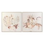 DKD Home Decor Set de 2 Cuadros Enmarcados Ramo 100x100 cm beige, marrón y naranja