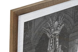 DKD Home Decor Cuadro Neoclásico Negro Blanco Cristal Abeto 70 x 50 cm (2 Unidades)