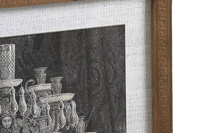 DKD Home Decor Cuadro Neoclásico Negro Blanco Cristal Abeto 70 x 50 cm (2 Unidades)