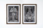 DKD Home Decor Cuadro de Cristal Abeto con Lámpara, 50x70 cm, Surtido de 2 unidades