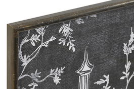 DKD Home Decor Cuadro Oriental Negro Blanco Cristal Bambú 50 x 70 x 2.8 cm (2 Unidades)