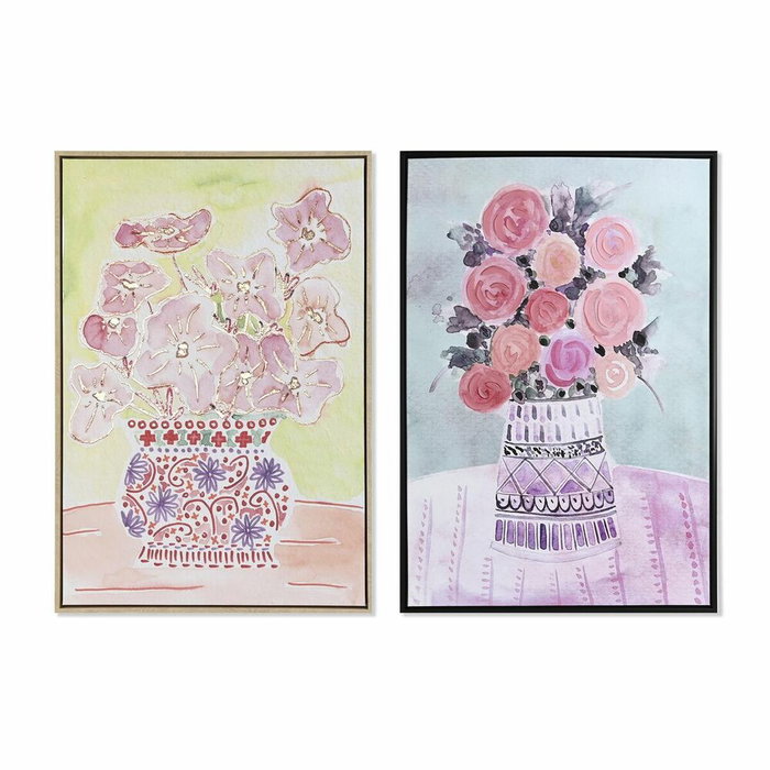 DKD Home Decor Cuadro de Florero Enmarcado 63x4x93 Surtido de 2 Unidades