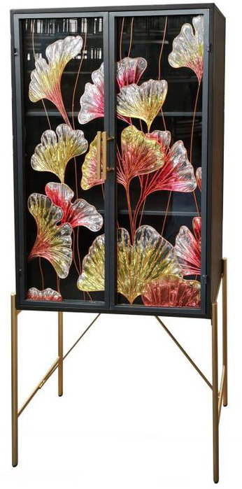 DKD Home Decor Decoracion Pared Tropical Set 3 Piezas Amarillo Rosa Metal Cristal Hojas 122 x 122 x 3 cm