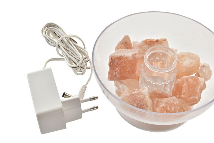 DKD Home Decor Difusor Aroma Blanco Transparente Rosa Led Pp Sal 300 ml 13.5 x 19 x 13.5 cm