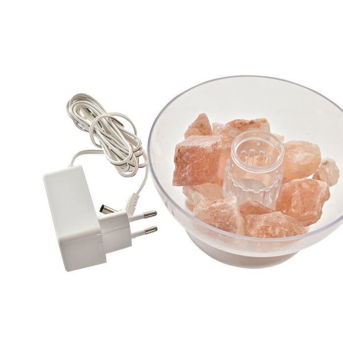 DKD Home Decor Difusor Aroma LED PP 300 ml Sal Blanco/Rosa/Transparente