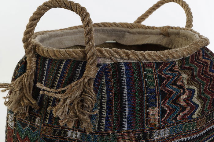 DKD Home Decor Cesta Boho Multicolor 30 x 30 x 30 cm (2 Unidades) Fibra Algodón DKD Home Decor Cesta Boho Multicolor 30 x 30 x 30 cm (2 Unidades) Fibra Algodón
