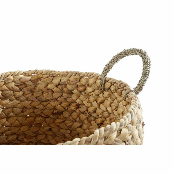 DKD Home Decor Set de 2 Cestas de Junco 51x51x30 cm Marrón y Natural
