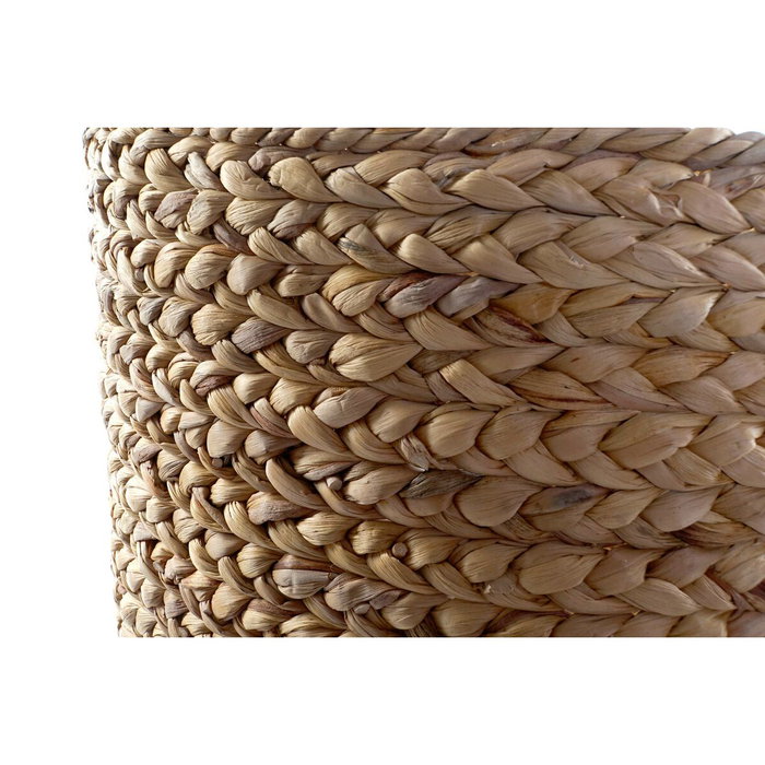 DKD Home Decor Set de 2 Cestas de Junco 51x51x30 cm Marrón y Natural