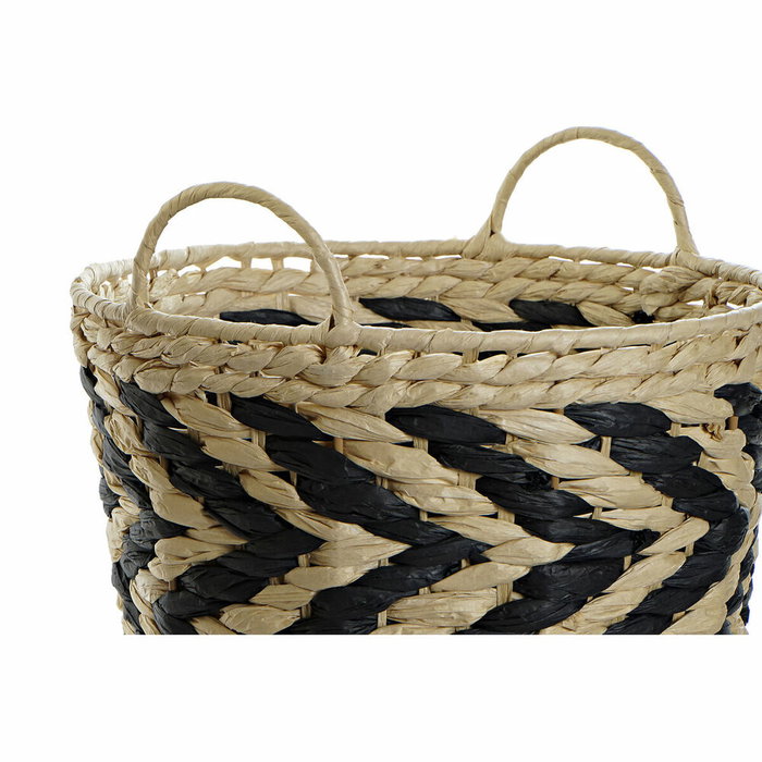 DKD Home Decor Set de 3 Cestas de Fibra 40x40x35 cm Marrón Claro Natural DKD Home Decor Set de 3 Cestas de Fibra 40x40x35 cm Marrón Claro Natural