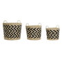 DKD Home Decor Set de 3 Cestas de Fibra 40x40x35 cm Marrón Claro Natural