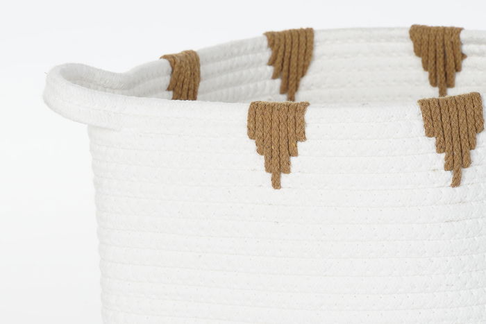 DKD Home Decor Cesta Boho Algodon Blanco Mostaza Negro Gris 34 x 40 x 34 cm (3 Unidades) DKD Home Decor Cesta Boho Algodon Blanco Mostaza Negro Gris 34 x 40 x 34 cm (3 Unidades)