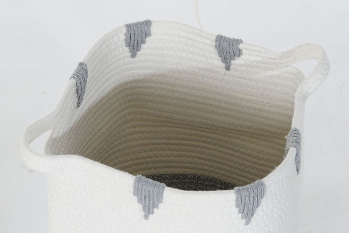 DKD Home Decor Cesta Boho Algodon Blanco Mostaza Negro Gris 34 x 40 x 34 cm (3 Unidades) DKD Home Decor Cesta Boho Algodon Blanco Mostaza Negro Gris 34 x 40 x 34 cm (3 Unidades)