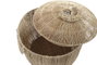 DKD Home Decor Set de 2 Cestas de Yute y Metal con Tapa, 51x51x48 cm, Marrón Natural