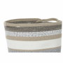 DKD Home Decor Set de 2 Cestas de Algodón y Yute Gris, Natural y Blanco