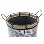 DKD Home Decor Set de 2 Cestas de Hierro y Cuerda Blanco