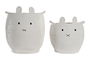 DKD Home Decor Cesta Ropa Baby Blanco Algodón Poliéster 35 x 35 x 49 cm Set de 2
