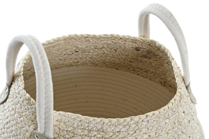 DKD Home Decor Cesta White basket Natural Blanco 37 x 25 x 37 cm DKD Home Decor Cesta White basket Natural Blanco 37 x 25 x 37 cm