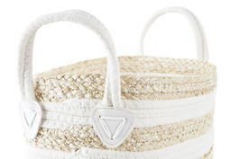 DKD Home Decor Cesta Blanco Beige 16 x 19 x 33 cm