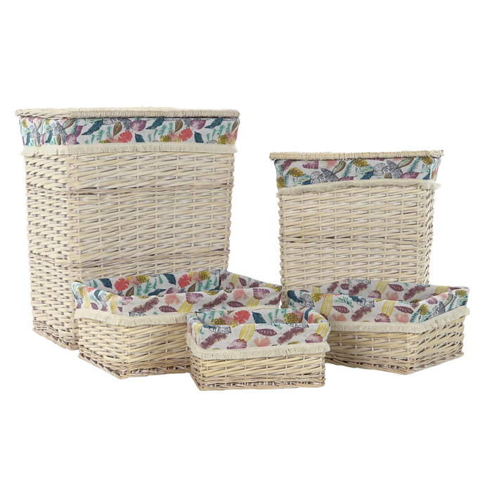 Cesta Balines DKD Home Decor Multicolor Natural 35 x 56 x 47 cm Set de 5