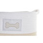 DKD Home Decor Set de 2 Cestas de Algodón Blanco 43x30x23 cm