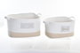 DKD Home Decor Cesta Blanco Crema Algodon Set de 2 Piezas 43 x 30 x 23 cm