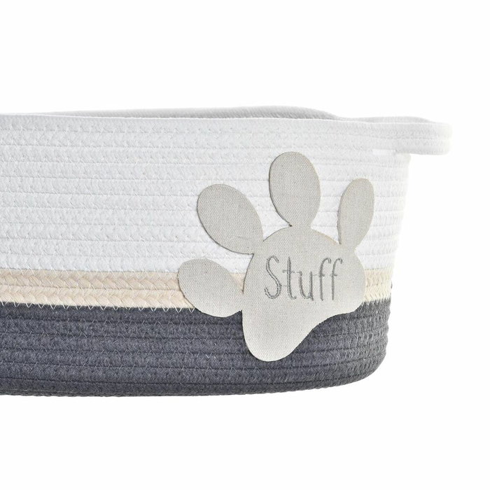 Juego de Cestas DKD Home Decor Blanco Gris Crema 60 x 31 x 25 cm 3 Piezas