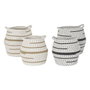 DKD Home Decor Set de 2 Cestas de Algodón y Yute Surtidas